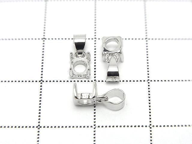 [Video]Silver925 Pendant Frame Round 4mm Rhodium Plated 1pc