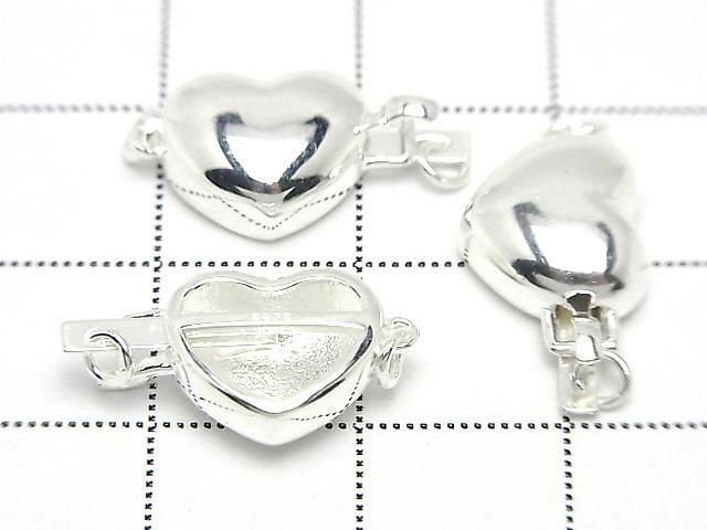 Silver925 Clasp Heart 18x9.5x5mm [No coating] 1pc