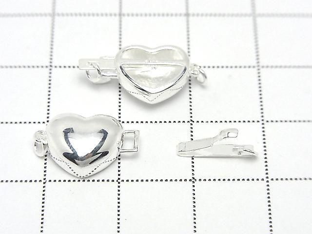 Silver925 Clasp Heart 18x9.5x5mm [No coating] 1pc
