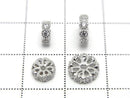 Silver925 Rondelle 6mm 8mm(with CZ) Rhodium Plated 2pcs