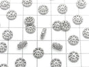 Silver925 Rondelle 6mm 8mm(with CZ) Rhodium Plated 2pcs