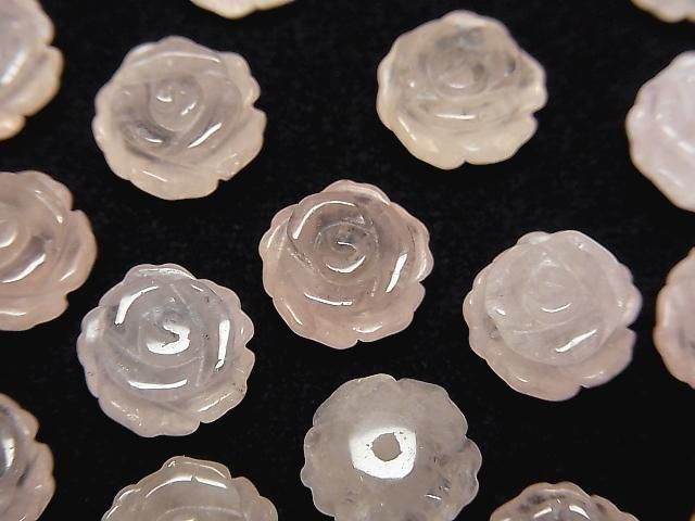 [Video] Morganite AAA Rose 10mm [half Drilled Hole] 2pcs