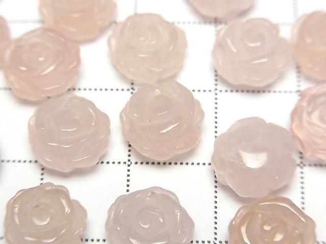 [Video] Morganite AAA Rose 10mm [half Drilled Hole] 2pcs
