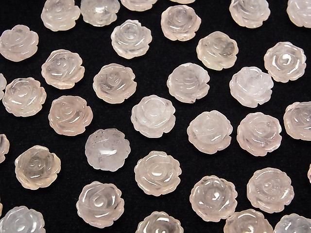 [Video] Morganite AAA Rose 10mm [half Drilled Hole] 2pcs