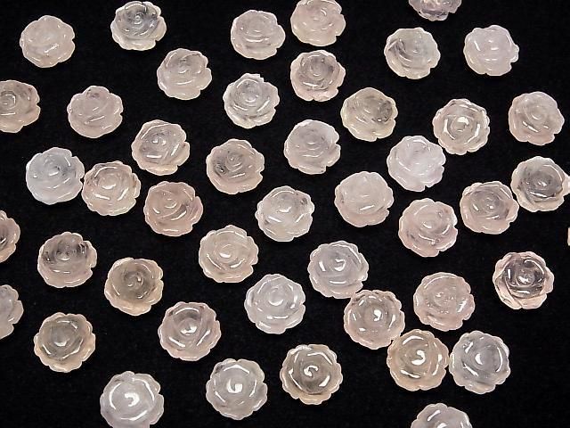 [Video] Morganite AAA Rose 10mm [half Drilled Hole] 2pcs
