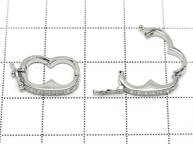 Metal Parts Shortener 18x10.5x3mm Silver (with CZ) 2pcs