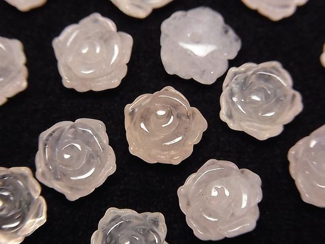 [Video] Morganite AAA Rose 10mm [half Drilled Hole] 2pcs