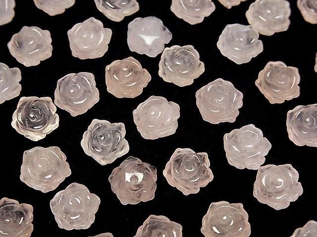 [Video] Morganite AAA Rose 10mm [half Drilled Hole] 2pcs