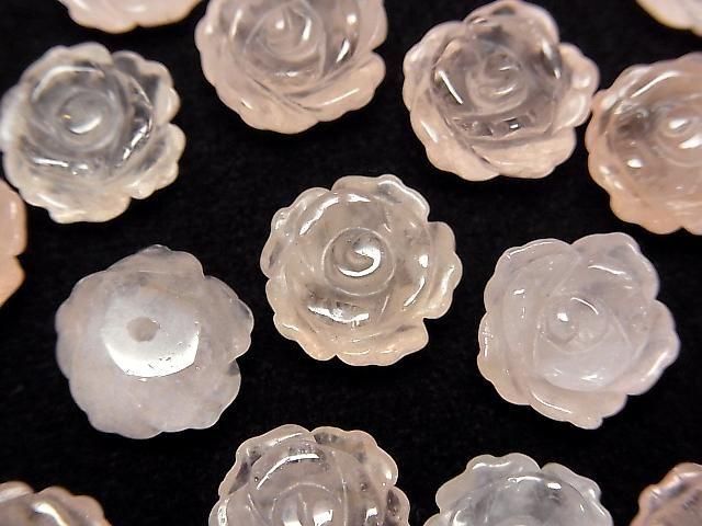 [Video] Morganite AAA Rose 12mm [half Drilled Hole] 2pcs
