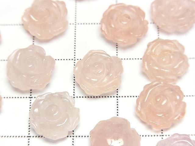 [Video] Morganite AAA Rose 12mm [half Drilled Hole] 2pcs