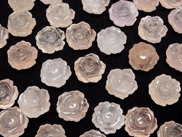 [Video] Morganite AAA Rose 12mm [half Drilled Hole] 2pcs