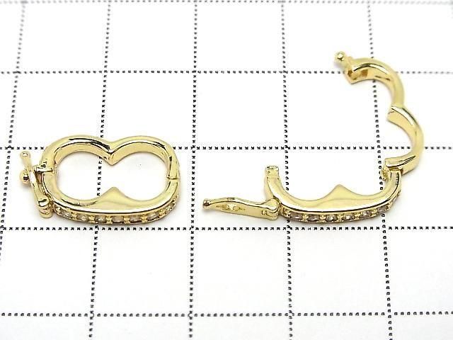 Metal parts Shortener 18x10.5x3mm Gold (with CZ) 2pcs