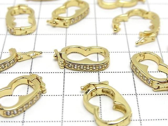 Metal parts Shortener 18x10.5x3mm Gold (with CZ) 2pcs