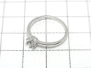 [Video] Silver 925 Crown Flat Ring Frame (Prong Setting) Round Faceted 4mm Rhodium Plated 1pc