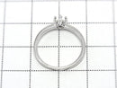 [Video] Silver 925 Crown Flat Ring Frame (Prong Setting) Round Faceted 4mm Rhodium Plated 1pc