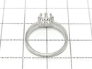 [Video] Silver 925 Crown Flat Ring Frame (Prong Setting) Round 6mm Rhodium Plated 1pc