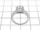 [Video] Silver 925 Crown Flat Ring Frame (Prong Setting) Round 8mm Rhodium Plated 1pc