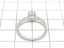 [Video] Silver 925 Crown Flat Ring Frame (Prong Setting) Oval 6x4mm Rhodium Plated 1pc