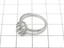 [Video] Silver 925 Crown Flat Ring Frame (Prong Setting) Oval 8x6mm Rhodium Plated 1pc