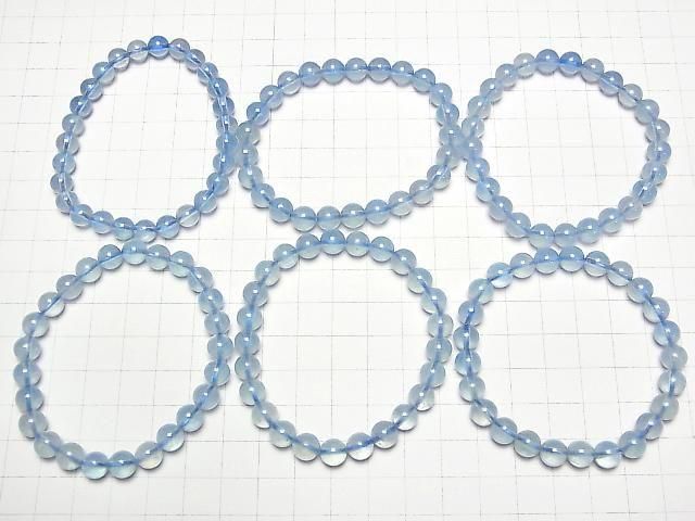 [Video]Aquamarine AAA- Round 7mm 8.5mm Bracelet