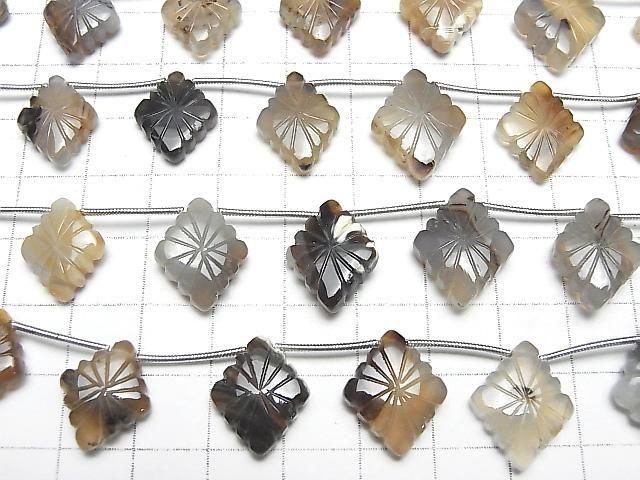 [Video] Montana Moss Agate AA++ Rosette Carving 1strand (8pcs)