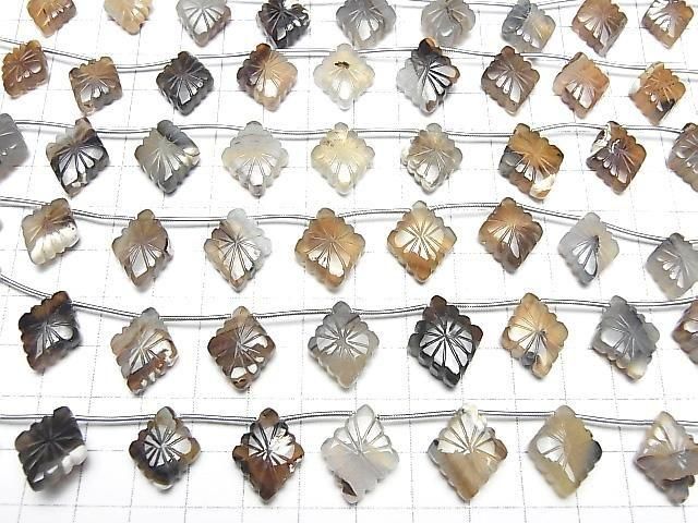 [Video] Montana Moss Agate AA++ Rosette Carving 1strand (8pcs)