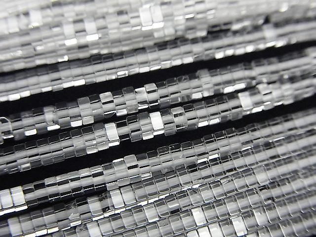 [Video] Crystal AAA Square Rondelle (Disc) 2x2x1mm 1strand beads (approx. 15 inches/37 cm)