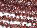 [Video] High Quality Mozambique Garnet AAA- Drop (Smooth) 1strand Beads (approx. 7 inches/18 cm)