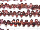 [Video] High Quality Mozambique Garnet AAA- Drop (Smooth) 1strand Beads (approx. 7 inches/18 cm)