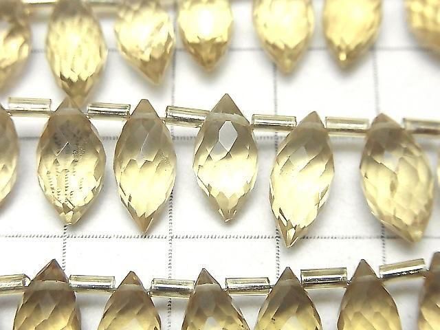 [Video] High Quality Honey Quartz AAA Marquise Rice Faceted Briolette half or 1 strand bead (approx. 7 inches/17 cm)