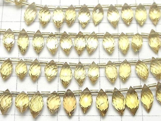 [Video] High Quality Honey Quartz AAA Marquise Rice Faceted Briolette half or 1 strand bead (approx. 7 inches/17 cm)