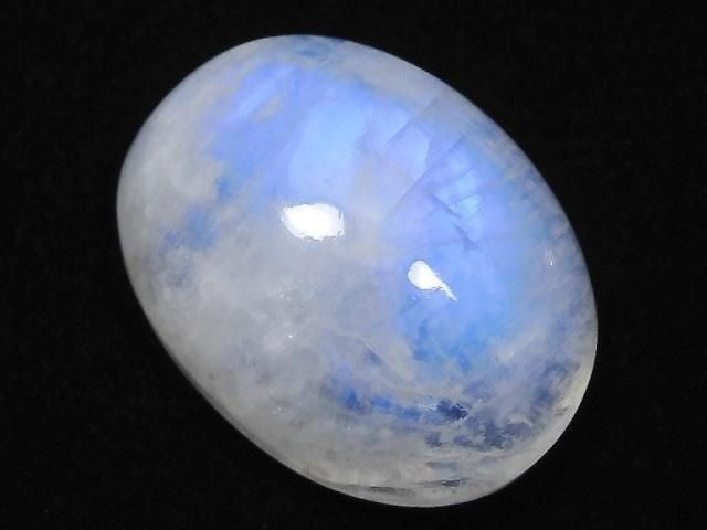 [Video][One of a kind] High Quality Rainbow Moonstone AAA Cabochon 1pc NO.8