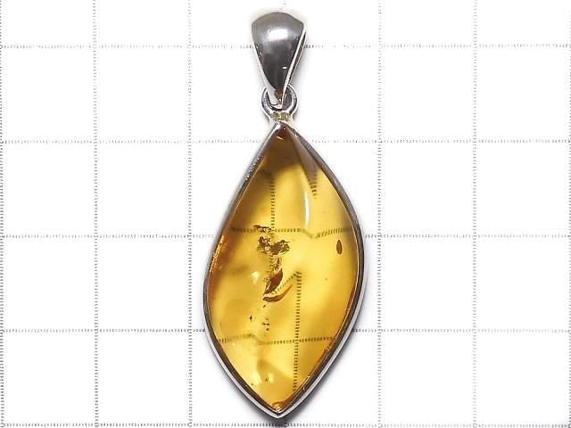 [Video][One of a kind] Baltic Amber Pendant Silver925 NO.104