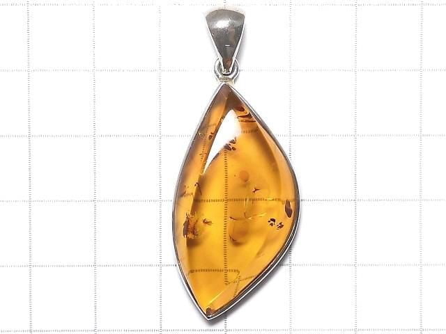 [Video][One of a kind] Baltic Amber Pendant Silver925 NO.106