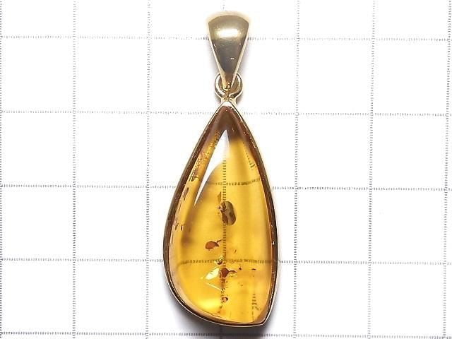 [Video][One of a kind] Baltic Amber Pendant 18KGP NO.121