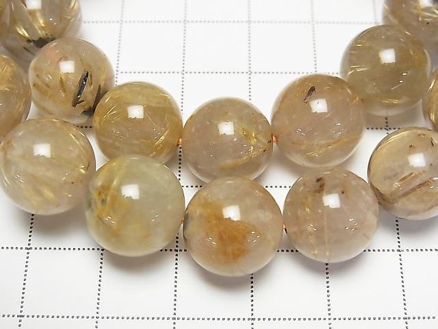 [Video]Rutilated Quartz AA+ Round 13mm Bracelet