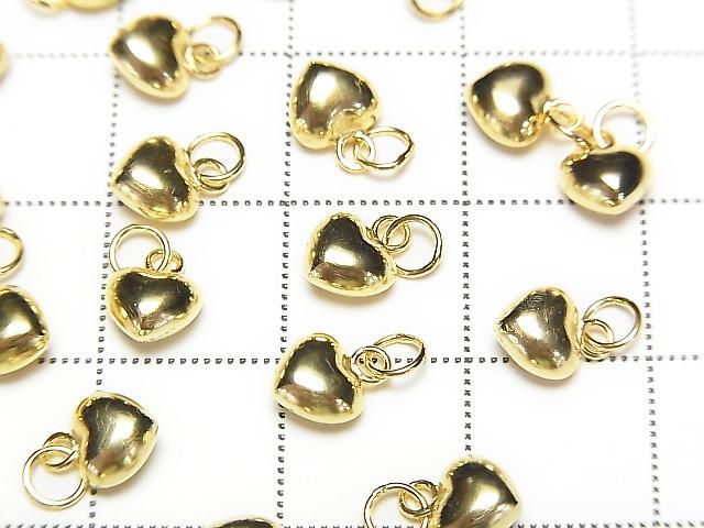 Silver925 End Charm with Jump Ring Heart 5x5.5x3.5mm 18KGP 3pcs