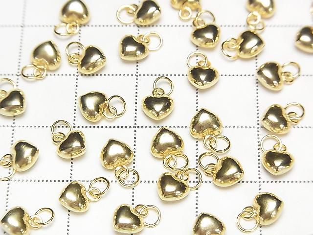 Silver925 End Charm with Jump Ring Heart 5x5.5x3.5mm 18KGP 3pcs