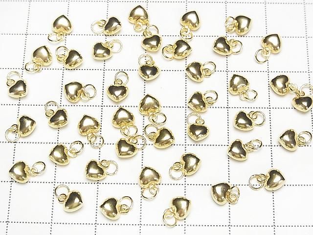 Silver925 End Charm with Jump Ring Heart 5x5.5x3.5mm 18KGP 3pcs