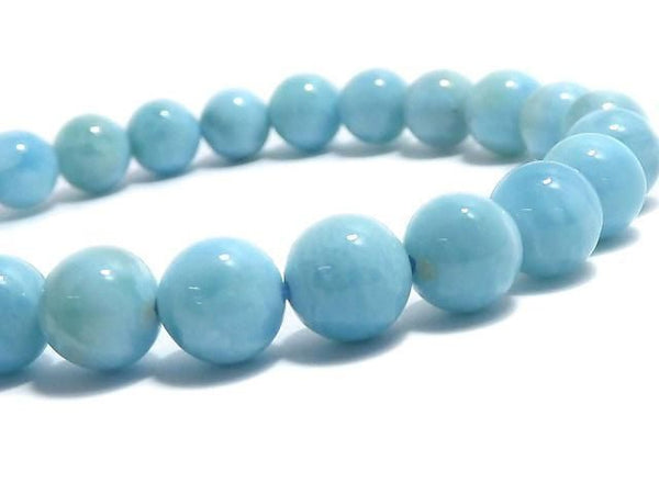[Video][One of a kind] Larimar Pectolite AA++ Round 7.5mm Bracelet NO.6