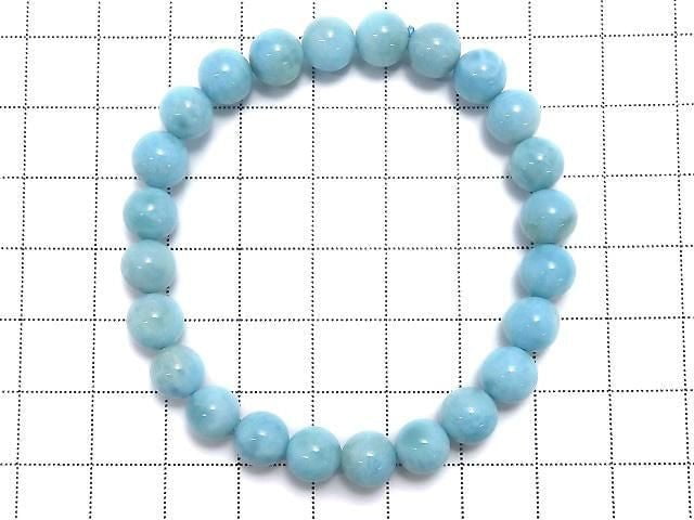 [Video][One of a kind] Larimar Pectolite AA++ Round 7.5mm Bracelet NO.6