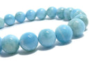 [Video][One of a kind] Larimar Pectolite AA++ Round 8mm Bracelet NO.7