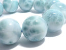 [Video][One of a kind] Larimar Pectolite AA++ Round 21mm Bracelet NO.10