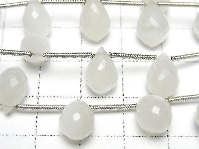 [Video] High Quality White Moonstone AA++ Marquise Rice Faceted Briolette 1strand (8pieces)