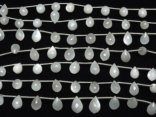 [Video] High Quality White Moonstone AA++ Marquise Rice Faceted Briolette 1strand (8pieces)