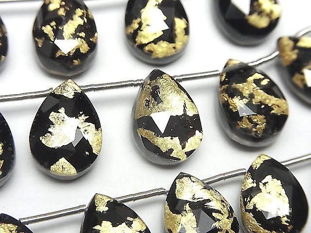 [Video] Onyx x Crystal AAA Pear Shape Faceted Briolette 1 strand (6 Pieces)