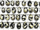 [Video] Onyx x Crystal AAA Pear Shape Faceted Briolette 1 strand (6 Pieces)