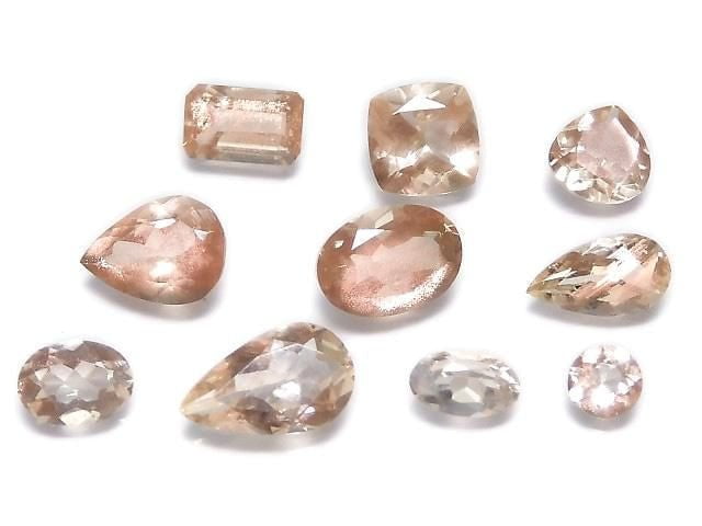 [Video][One of a Kind] High Quality Oregon Sunstone AAA Loose Faceted Stone 10pcs Set NO.237