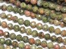 [Video]High Quality! Unakite Faceted Round 4mm 1strand beads (aprx.15inch/37cm)