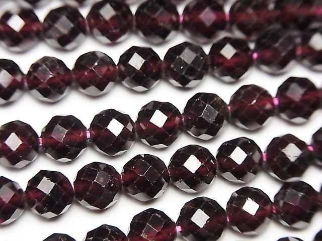 高品質！莫三比克石榴石 AAA - 64切面圓珠 6mm 半串或一串（約15英吋/36公分）